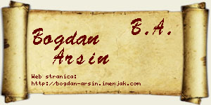 Bogdan Arsin vizit kartica